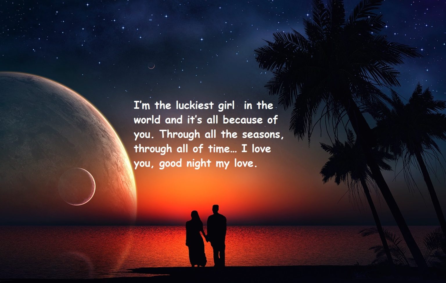 Good Night Romantic Love Messages, Text & SMS Wishes Pics