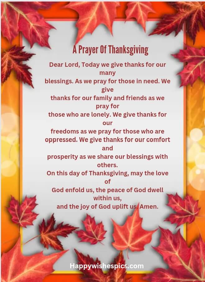 Happy Thanksgiving Prayer