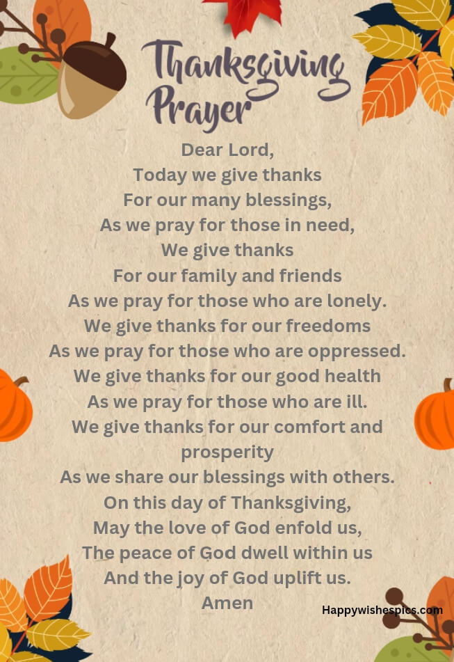 Thanks giving Prayers